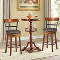 Costway Set of 2/4 BarStool 25.5'' Swivel Counter Height Dining Chair with Rubber Wood Legs