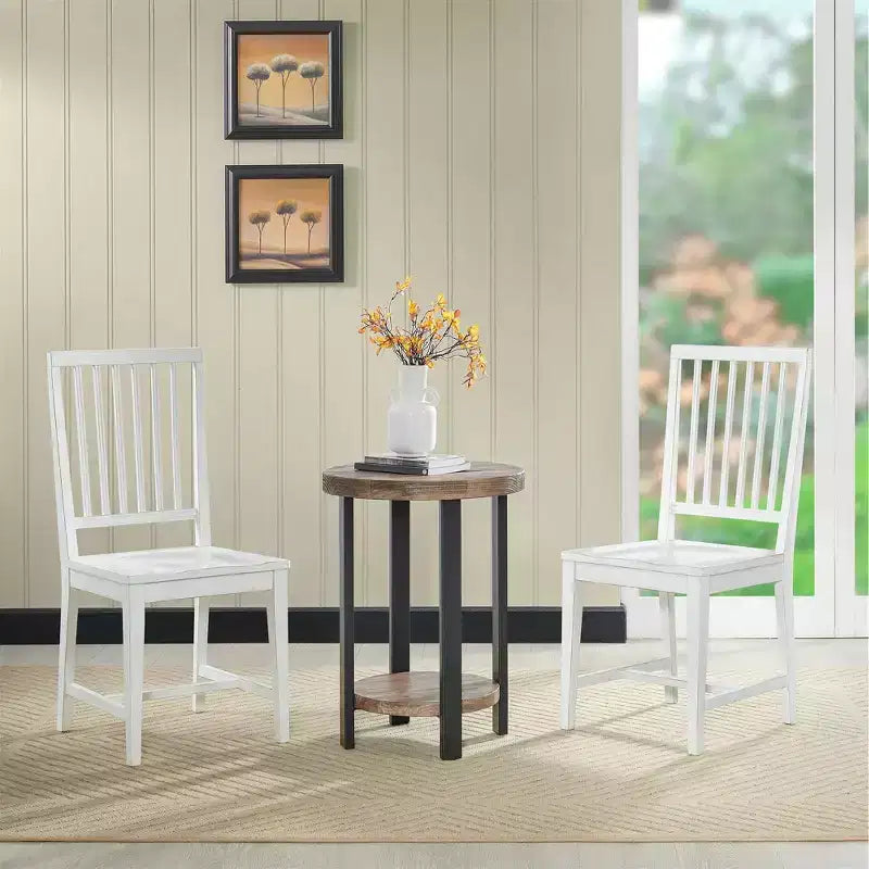 Set of 2 Vienna Wood Dining Armless Chairs - Alaterre Furniture