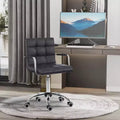 HOMCOM Modern Computer Desk Office Chair with Upholstered PU Leather, Adjustable Heights, Swivel 360 Wheels