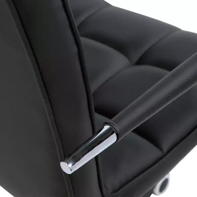HOMCOM Modern Computer Desk Office Chair with Upholstered PU Leather, Adjustable Heights, Swivel 360 Wheels
