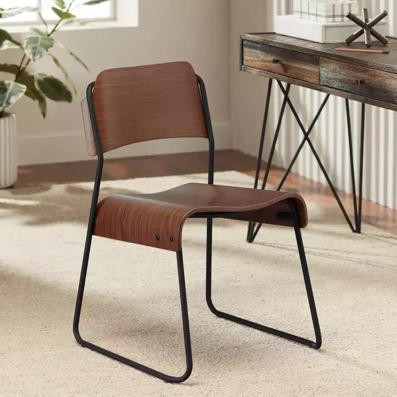55 Downing Street Mael Modern Bentwood and Steel Chair