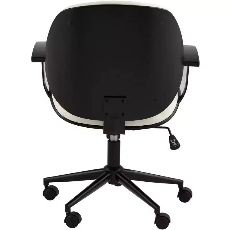 55 Downing Street Julian White Fabric and Steel Adjustable Swivel Office Chair