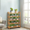 Costway 5-Tier Bamboo Shoe Rack FreeStanding Shoe Shelf Entryway Shoe Storage Organizer