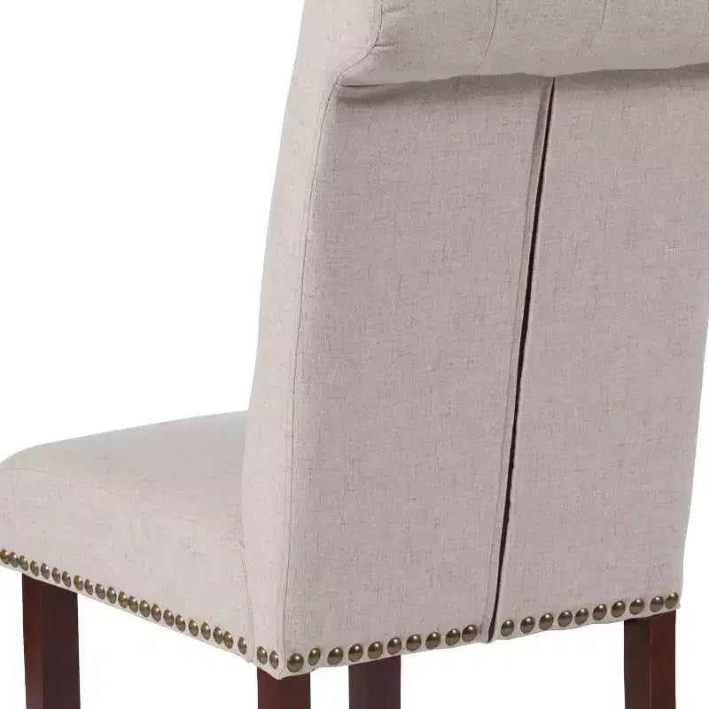 Merrick Lane Upholstered Parsons Chair with Nailhead Trim
