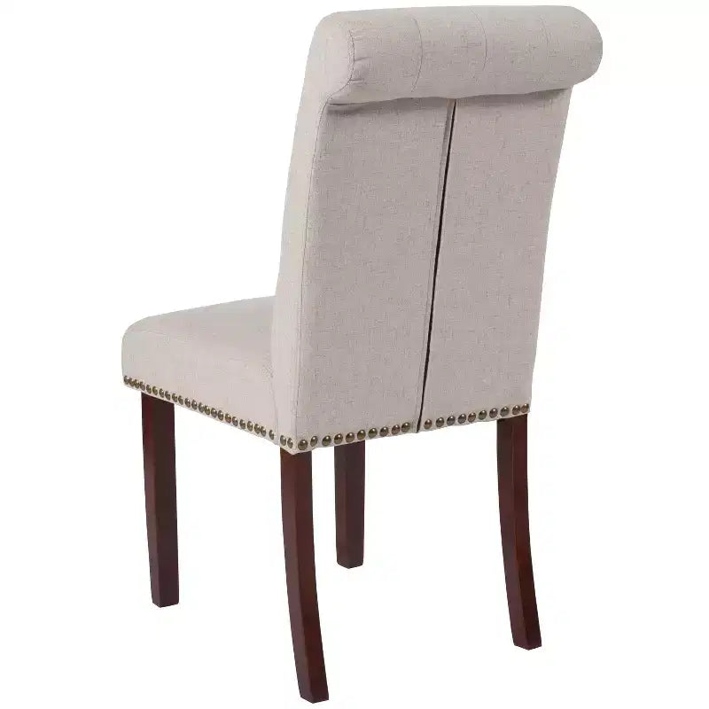 Merrick Lane Upholstered Parsons Chair with Nailhead Trim