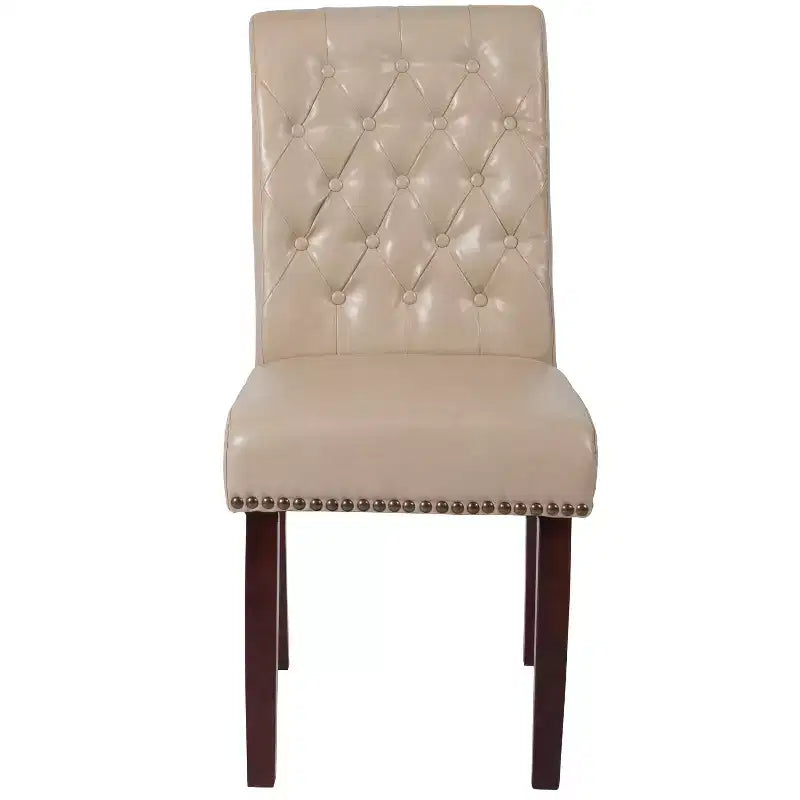 Merrick Lane Upholstered Parsons Chair with Nailhead Trim