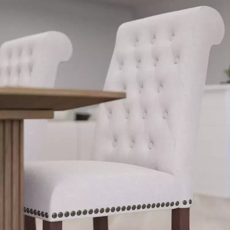 Merrick Lane Upholstered Parsons Chair with Nailhead Trim