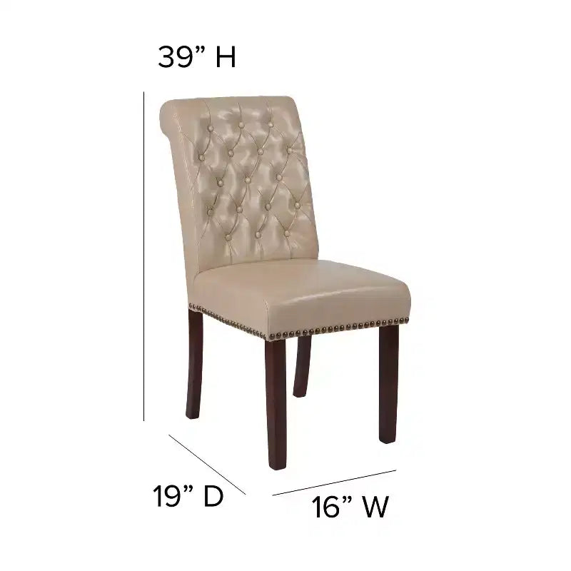 Merrick Lane Upholstered Parsons Chair with Nailhead Trim