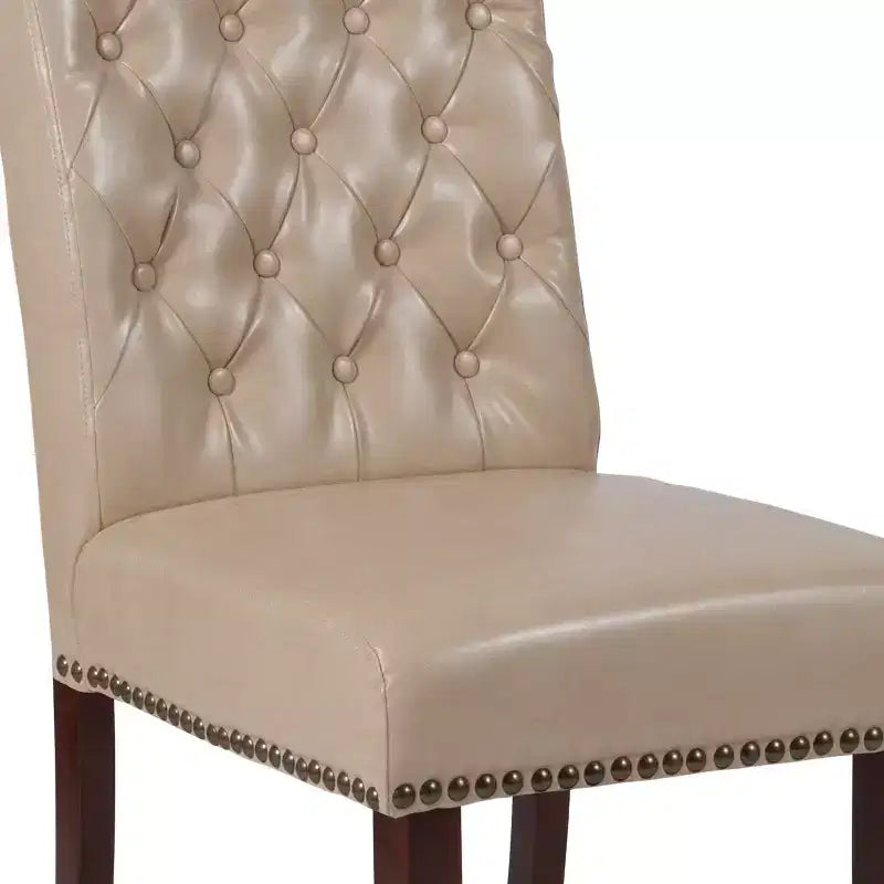 Merrick Lane Upholstered Parsons Chair with Nailhead Trim