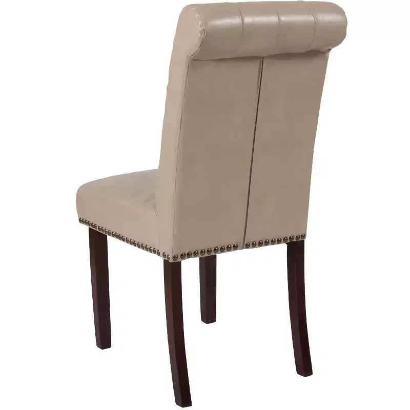 Merrick Lane Upholstered Parsons Chair with Nailhead Trim