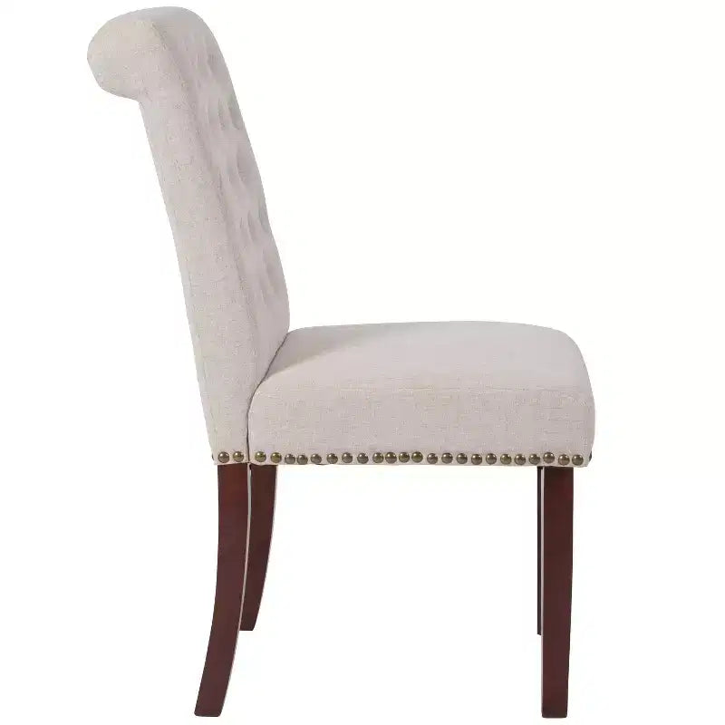 Merrick Lane Upholstered Parsons Chair with Nailhead Trim