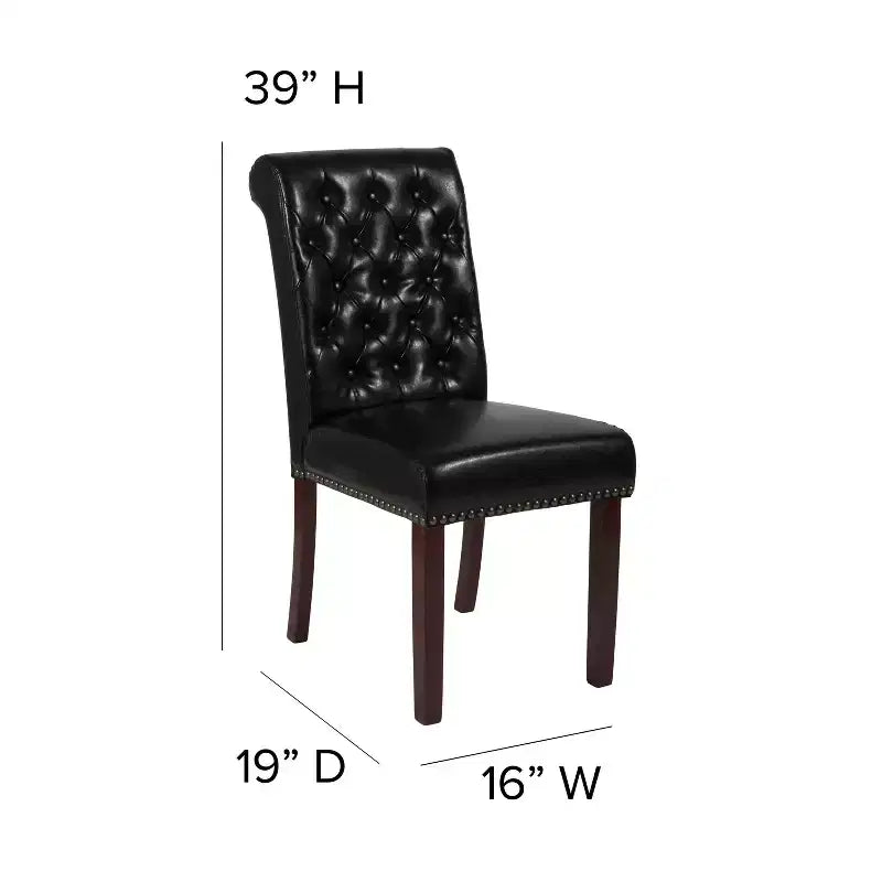 Merrick Lane Upholstered Parsons Chair with Nailhead Trim