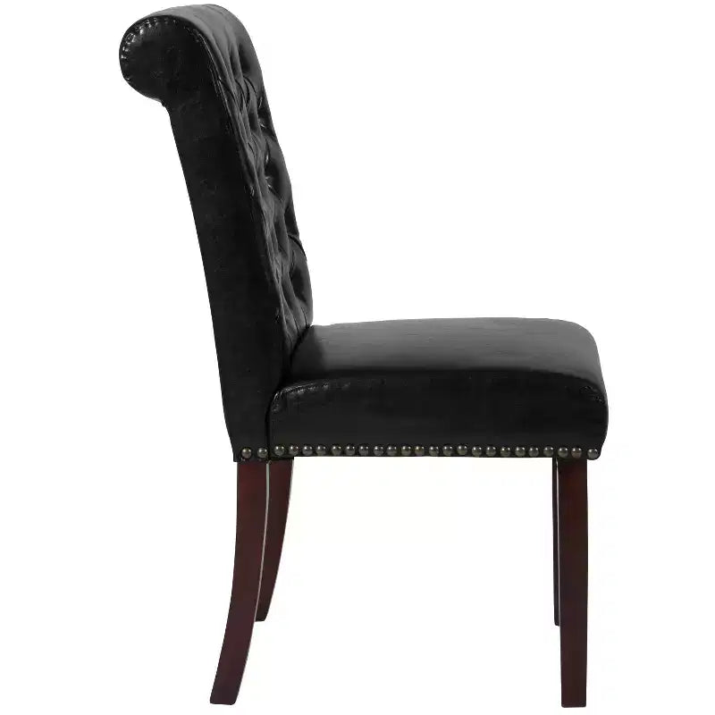 Merrick Lane Upholstered Parsons Chair with Nailhead Trim