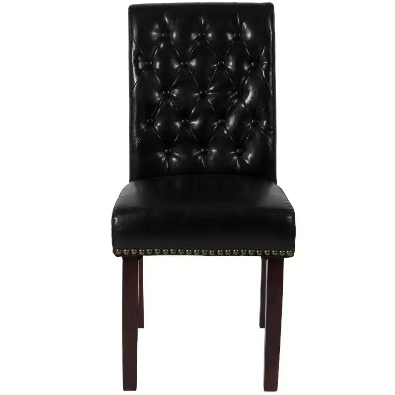 Merrick Lane Upholstered Parsons Chair with Nailhead Trim