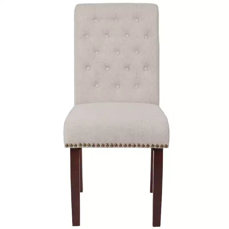 Merrick Lane Upholstered Parsons Chair with Nailhead Trim