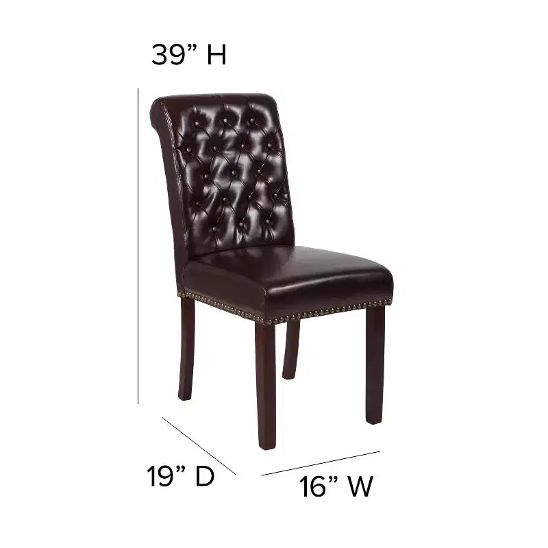 Merrick Lane Upholstered Parsons Chair with Nailhead Trim