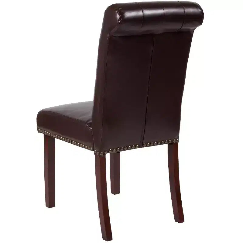 Merrick Lane Upholstered Parsons Chair with Nailhead Trim