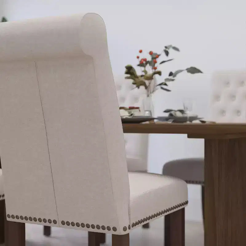 Merrick Lane Upholstered Parsons Chair with Nailhead Trim