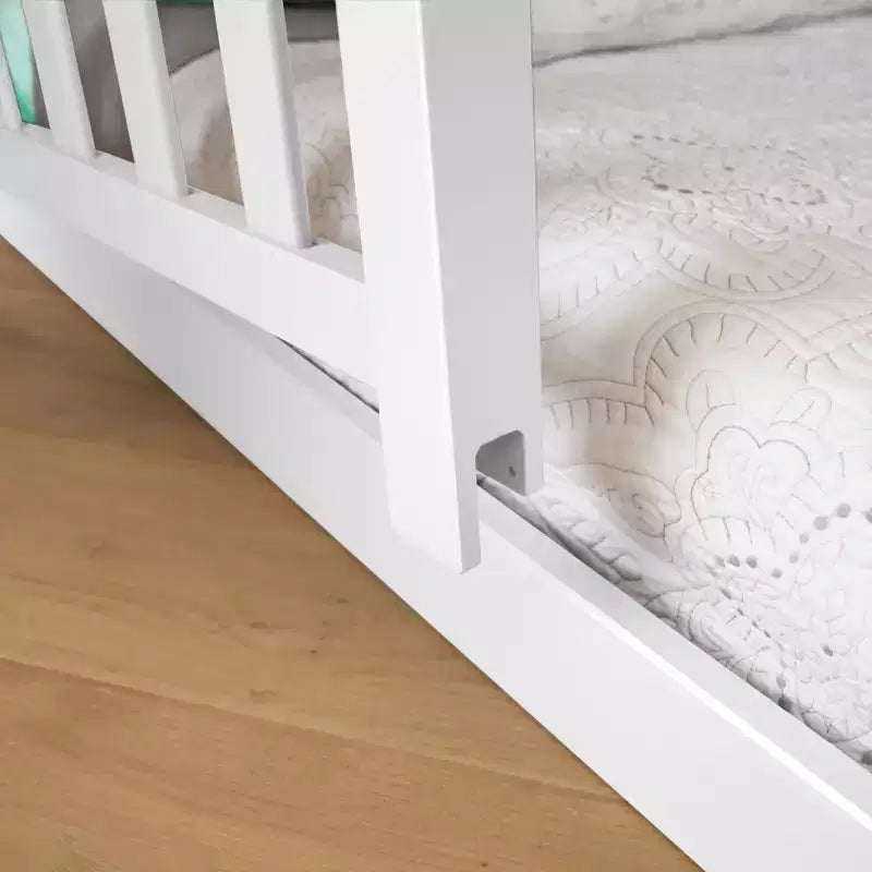 Max & Lily Low Twin over Twin Bunk with Stairs and Guard Rail