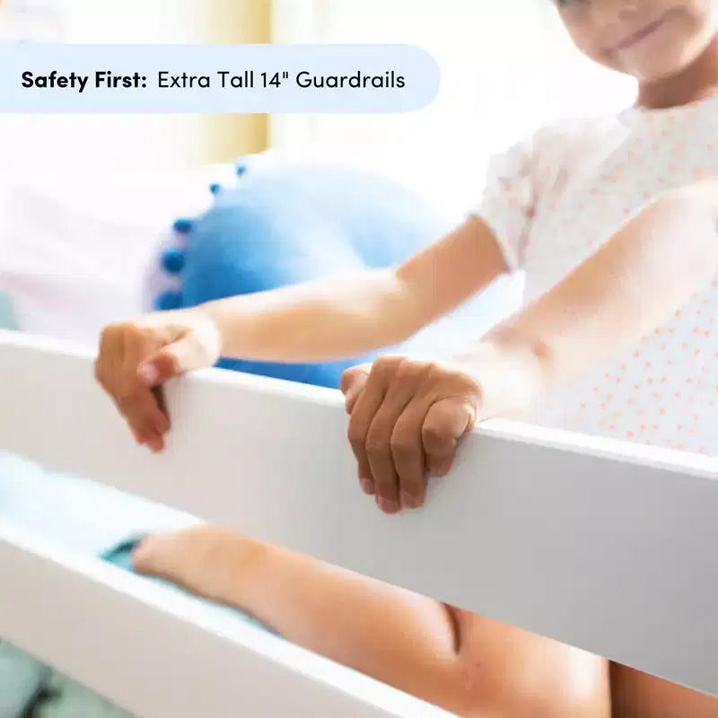 Max & Lily Low Twin over Twin Bunk with Stairs and Guard Rail