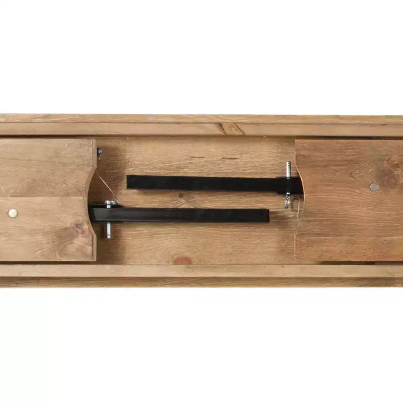 Emma and Oliver 8' x 12 Antique Rustic Solid Pine Folding Farm Bench - Portable Bench