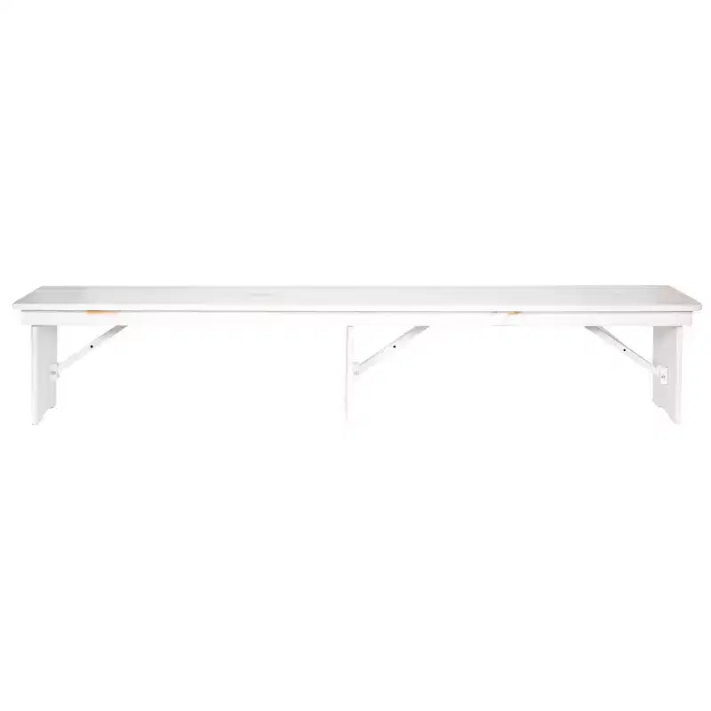 Emma and Oliver 8' x 12 Antique Rustic Solid Pine Folding Farm Bench - Portable Bench