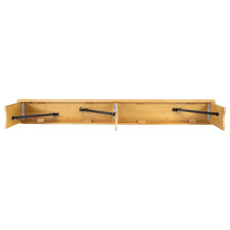 Emma and Oliver 8' x 12 Antique Rustic Solid Pine Folding Farm Bench - Portable Bench