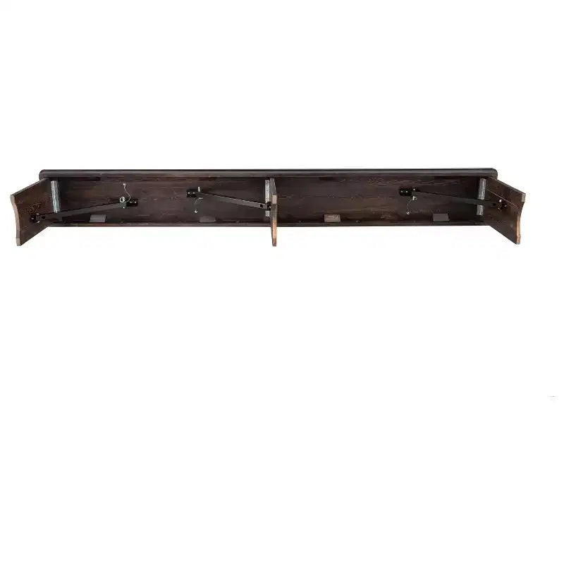 Emma and Oliver 8' x 12 Antique Rustic Solid Pine Folding Farm Bench - Portable Bench