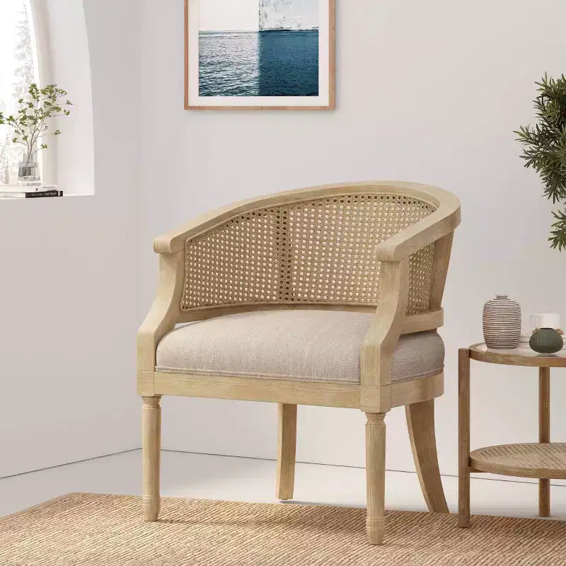Steinaker French Country Wood and Cane Accent Chair - Christopher Knight Home
